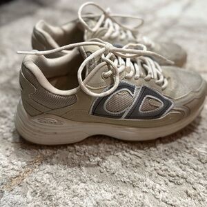 Beige and Gray Sneakers